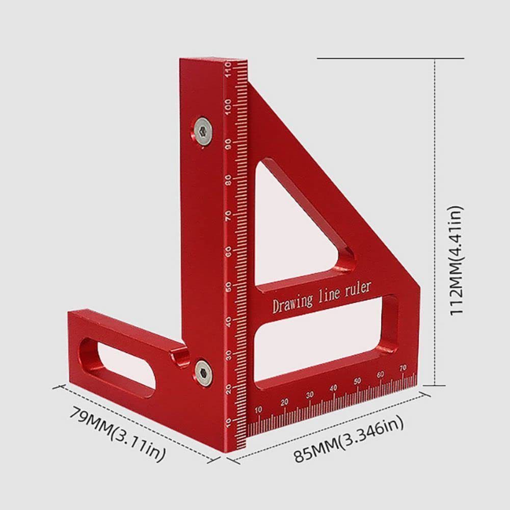 3D Multi Angle Measuring Ruler 45 90 Degree Aluminum Alloy Woodworking Square Protractor Miters
