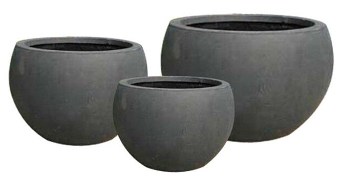 45x33cm Textured Grey Fiberclay Planter #KD-026