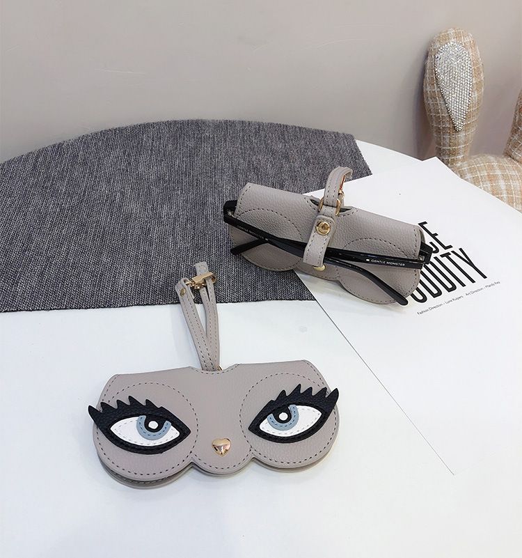 Glasses Storage Bag Pu Leather Eyeglass Case Portable Funny Sunglasses Box