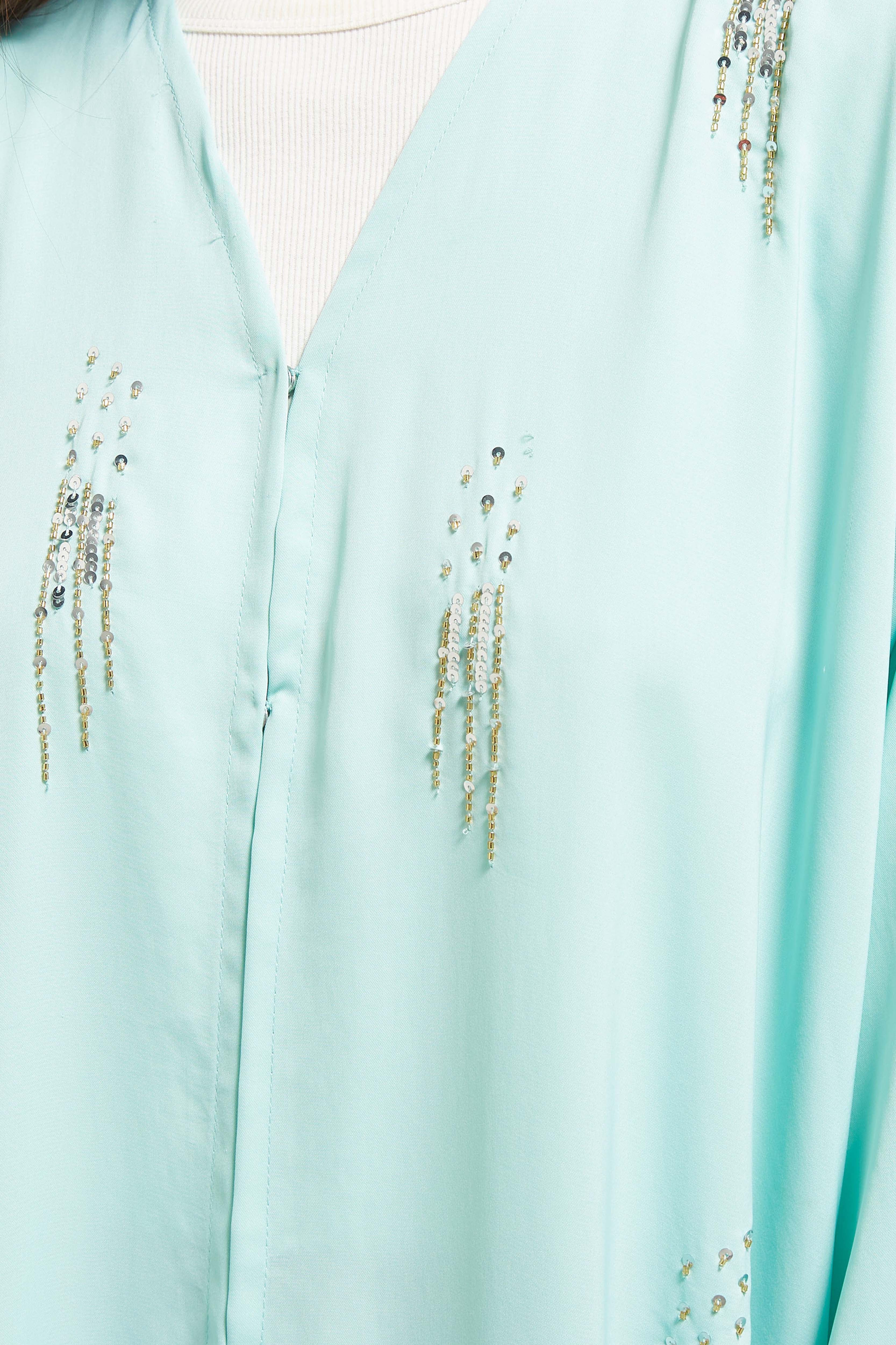 MOiSTREET Embellished Abaya with Sheila