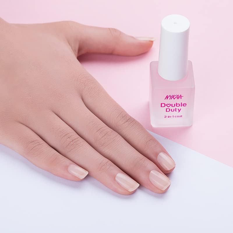 Nykaa Nail Care Double Duty 2in1 طبقة علوية وأساسية  12 مل