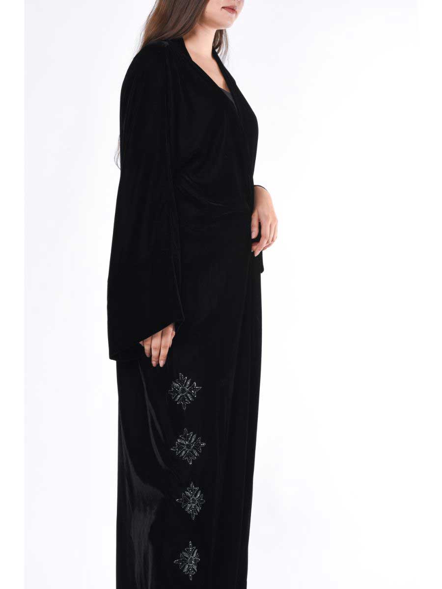 MOiSTREET Black Velvet Abaya