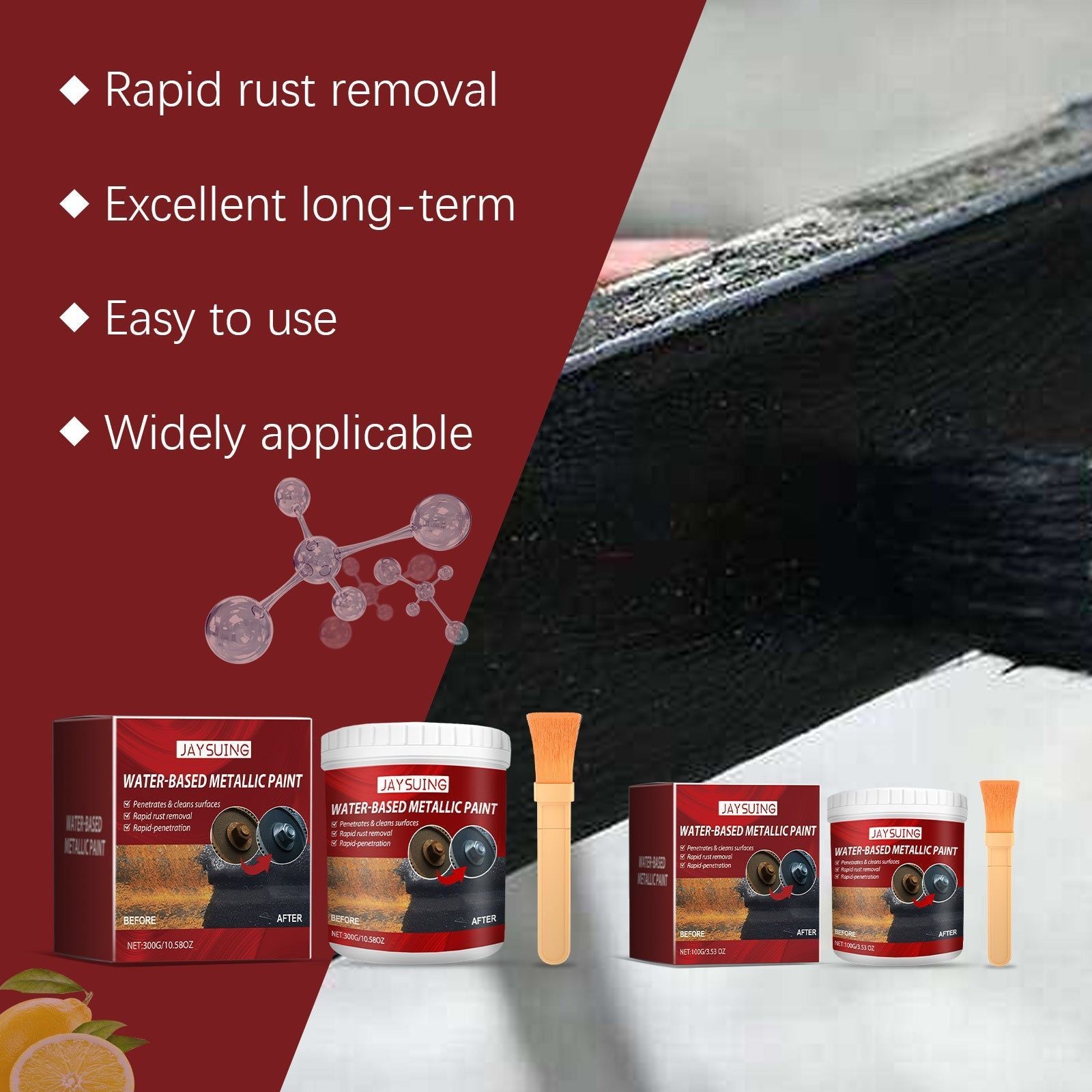 Rust Free Primer, Anti-Corrosion Metal Paint, Rust Prevention, Automotive & Home Use ,300g