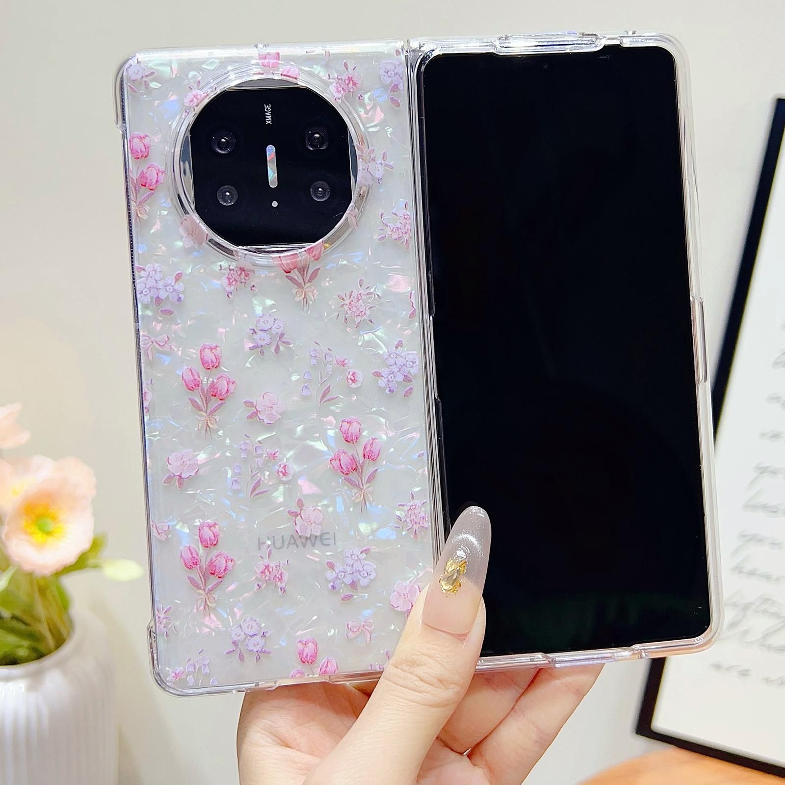 Flower Pattern PC Case For Huawei Mate XT Ultimate Design
