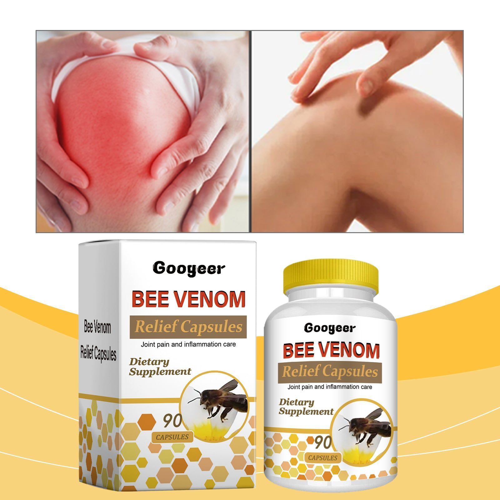 Arthritis Pain Relief Capsules, Bee Venom Joint Care, Anti-Inflammatory, Mobility Boost ,90 capsules