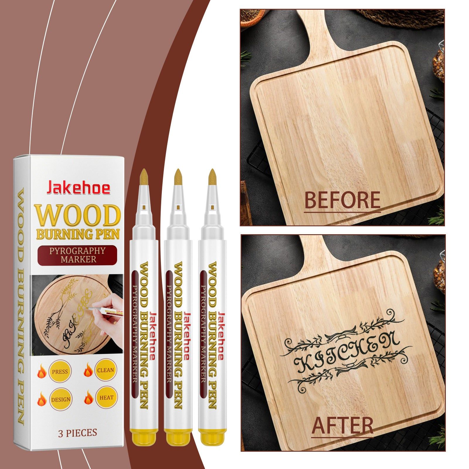 Create Stunning Art Painting with Woodworking Burning Pen, DIY Pyrography Tool ,3 pieces