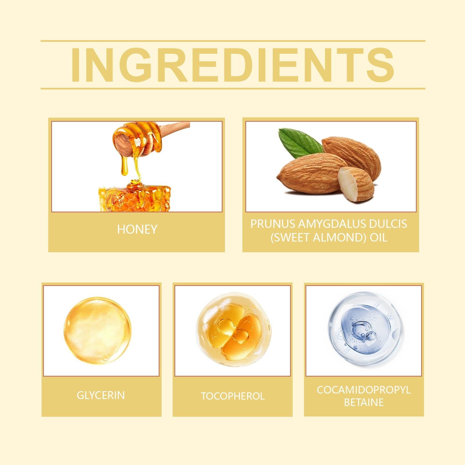 Almond Honey Shampoo Nourish and Protect Hair, Shine, Deep Nutrition ,100ml