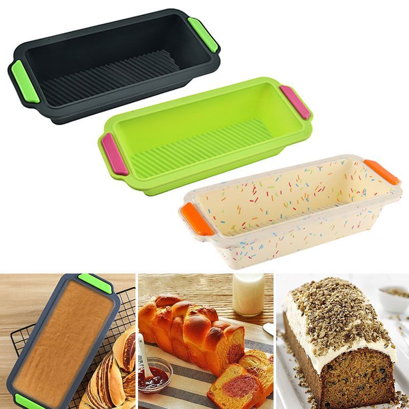 Bread Mold Non Stick Silicone Toast Pan Baking Tray Loaf Bakeware Square Bread Cake Box
