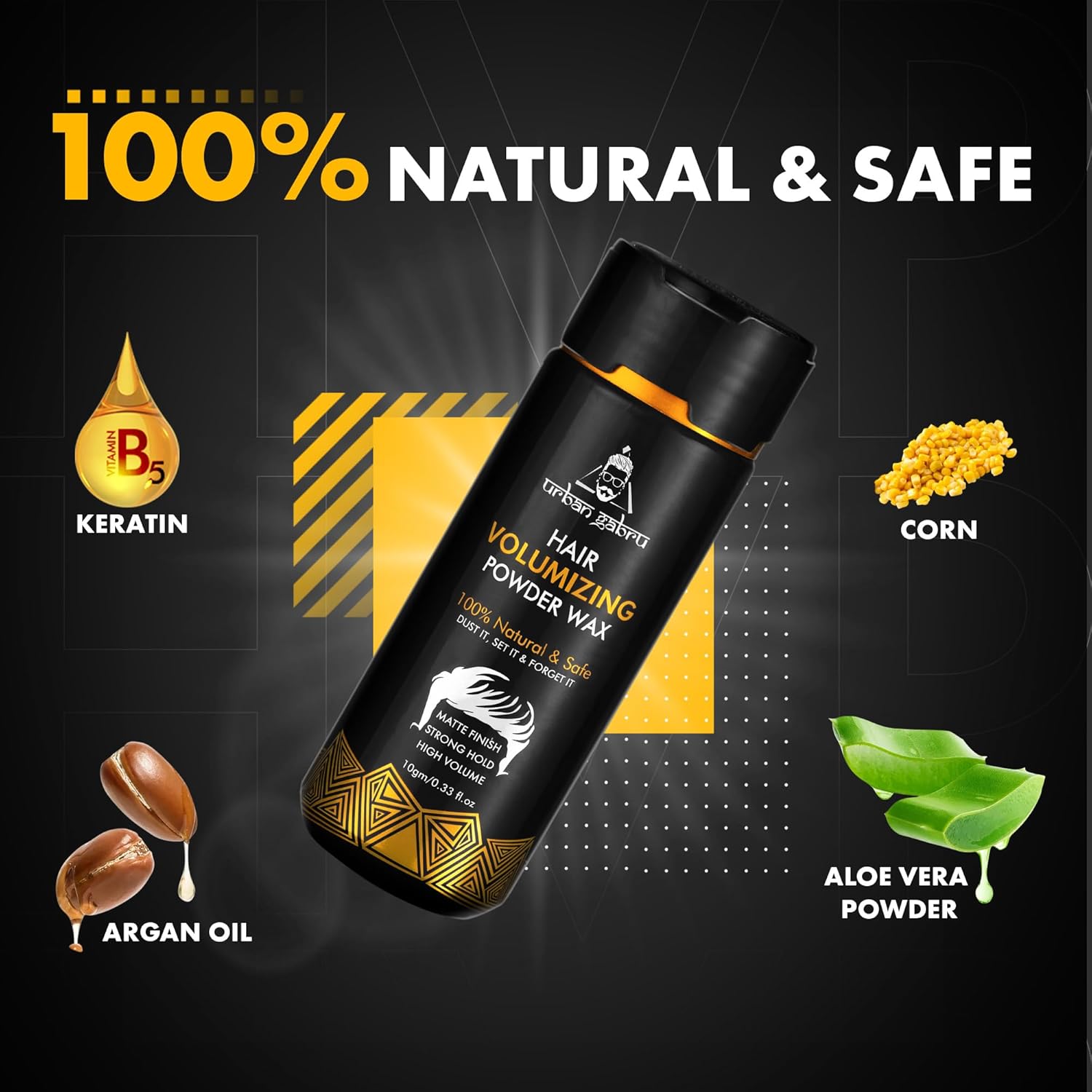 Urban Gabru Hair Volumizing Powder Wax strong hold | Matte Finish 10g