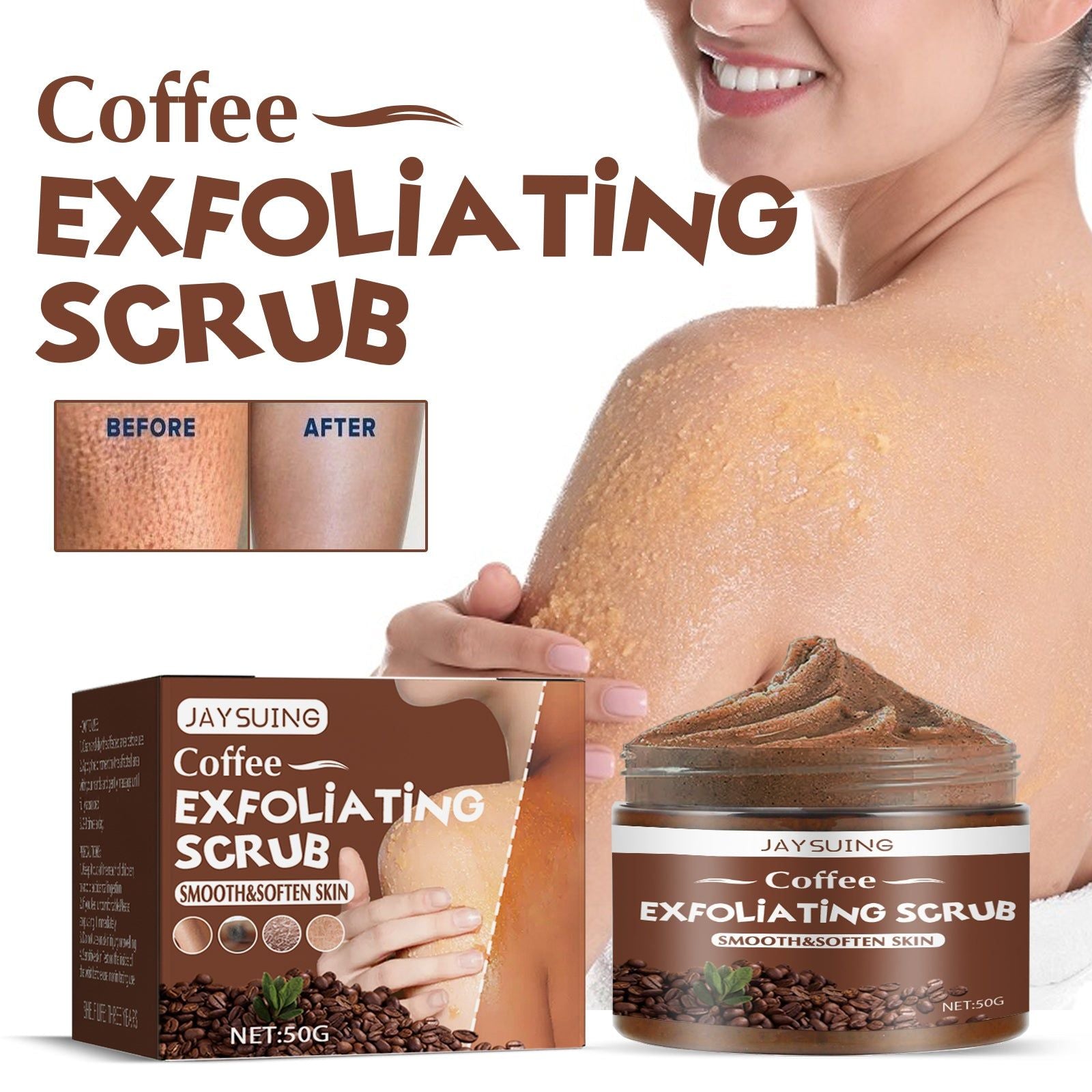 Coffee Scrub Deep Cleansing Exfoliating Skin Brightening Moisturizer ,50g