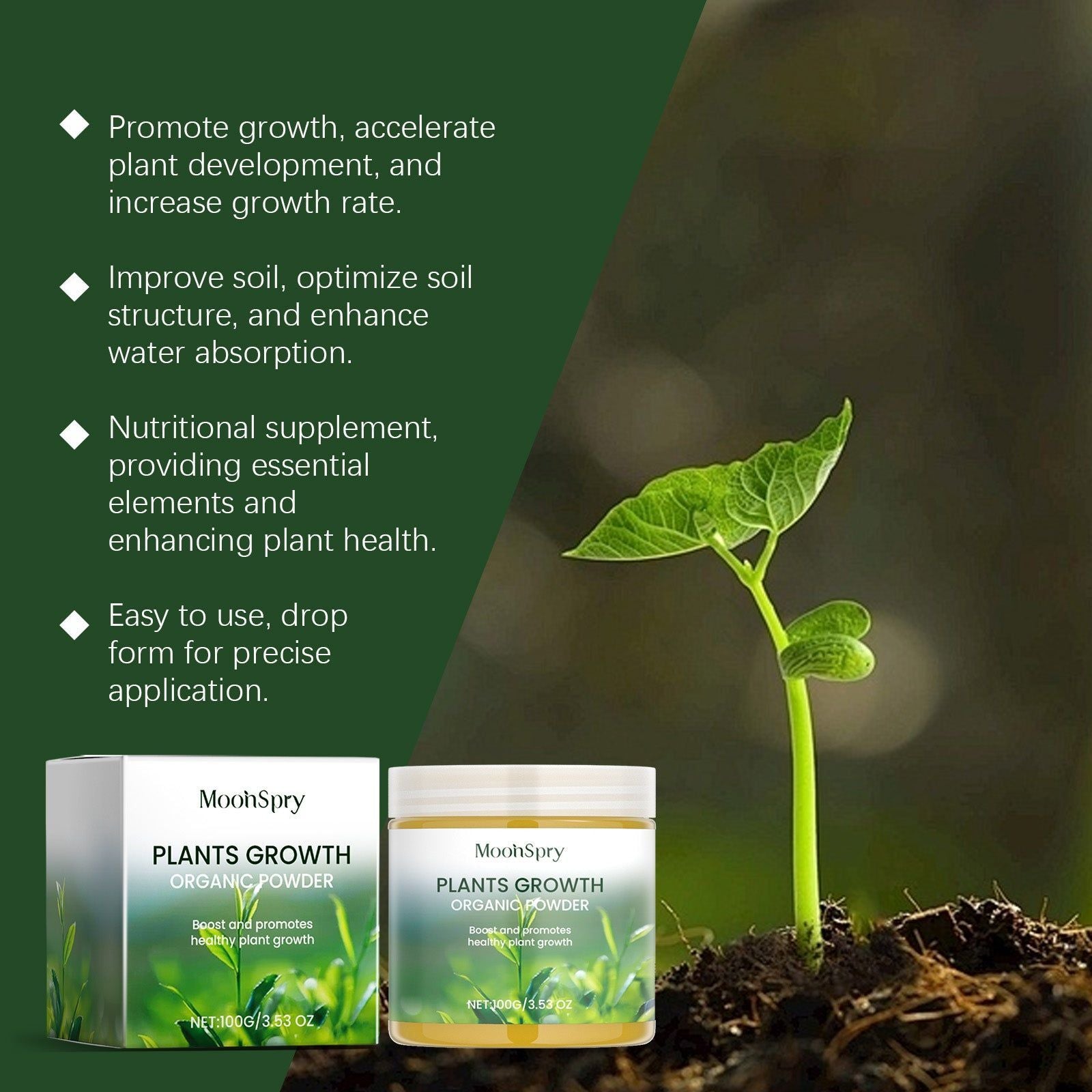 Boost Plant Growth with Nutrient Powder, Soil Conditioner, Easy to Use ,100g