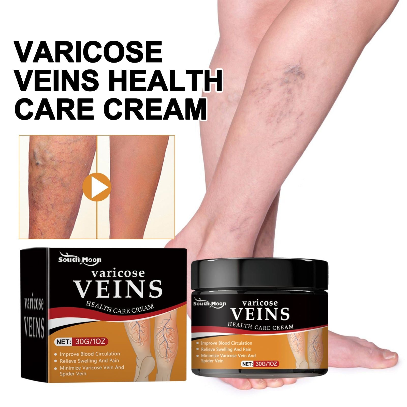 Vein Treatment Cream Relieves Soreness Swelling Moisturizes Legs ,30g