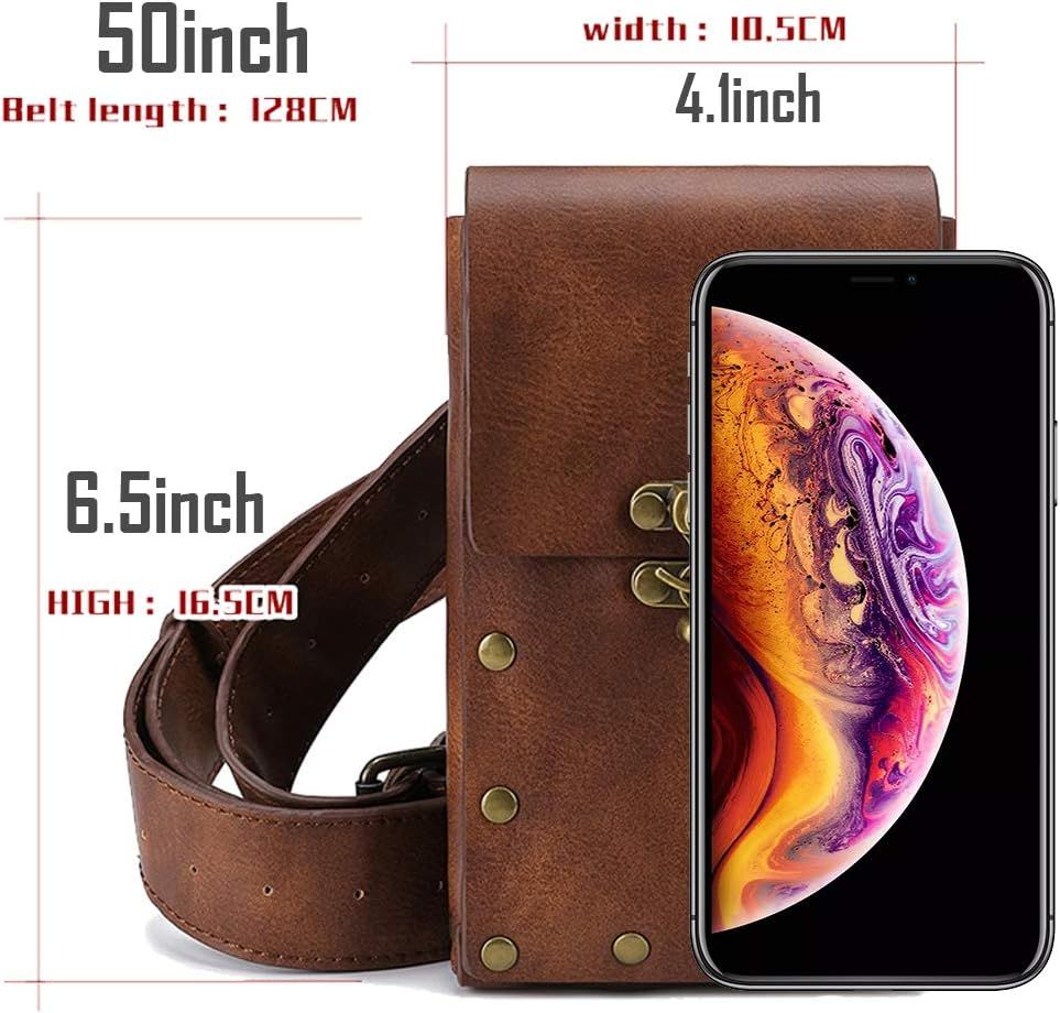 Belt Pouch Waist Bag Fanny Pack Medieval Vintage Leather Pouch Cellphone Holder Belt Purse