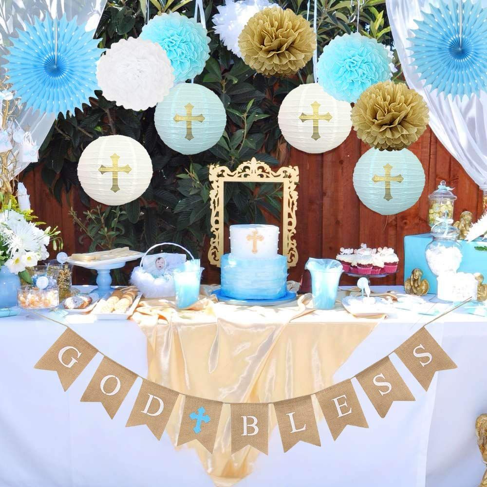 God Bless Banner Baptism Decorations Confirmation First Communion Decorations