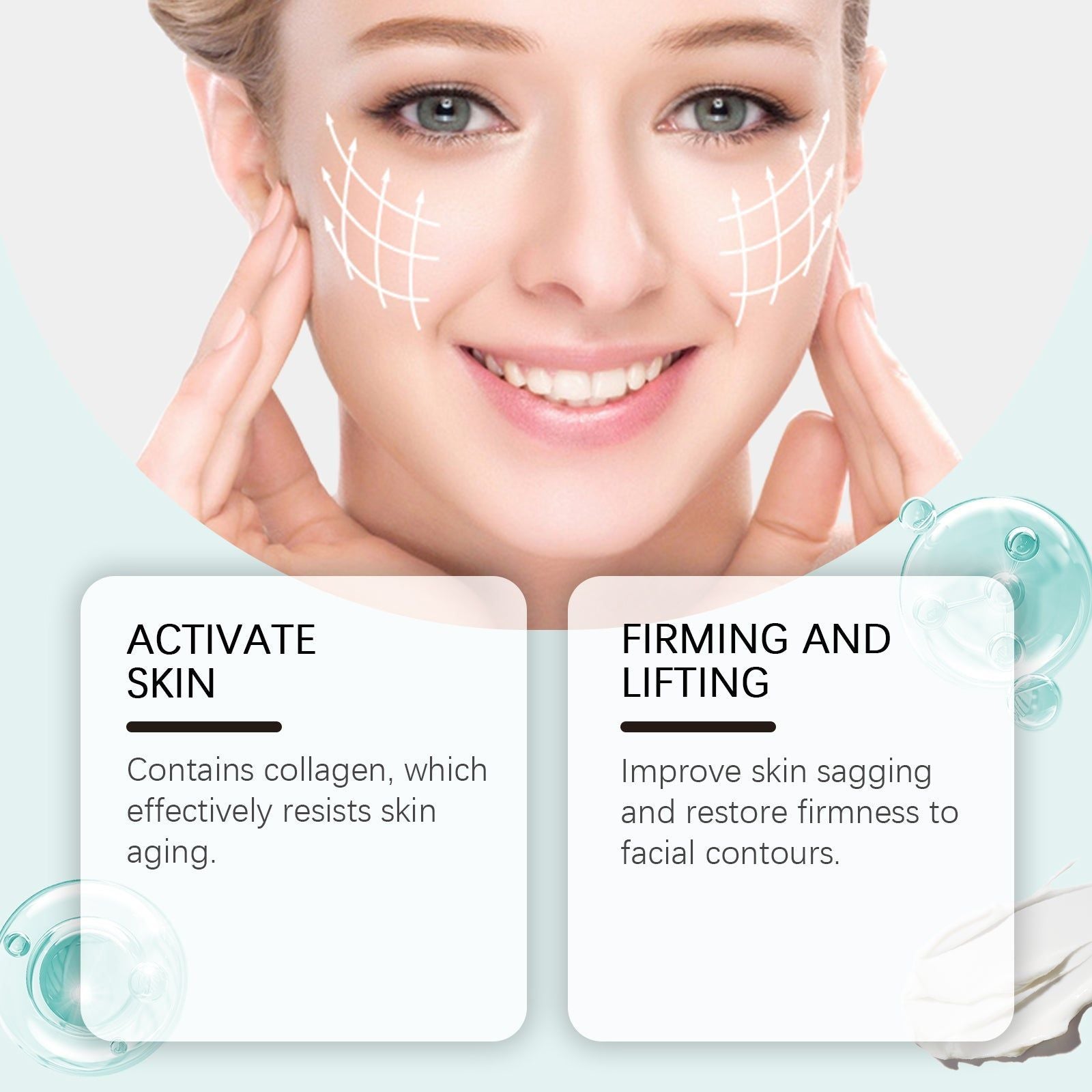 Collagen Facial Care Cream, Deep Moisturizing, Firming, Anti-Aging, Hydrating ,50g