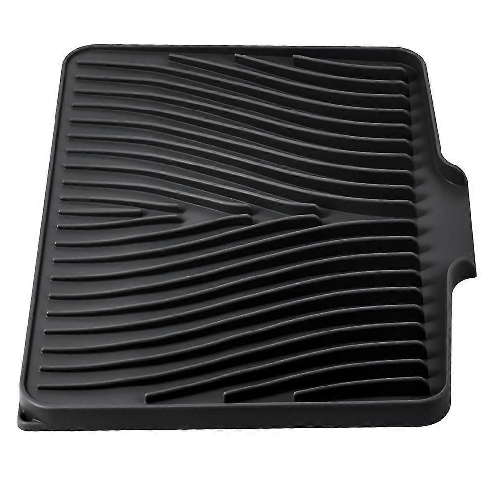 Silicone Dish Drying Mat for Kitchen Counter, Dish Drying Pad, Non-Slip Drain Pad with Built-in Drain Drying Mat
