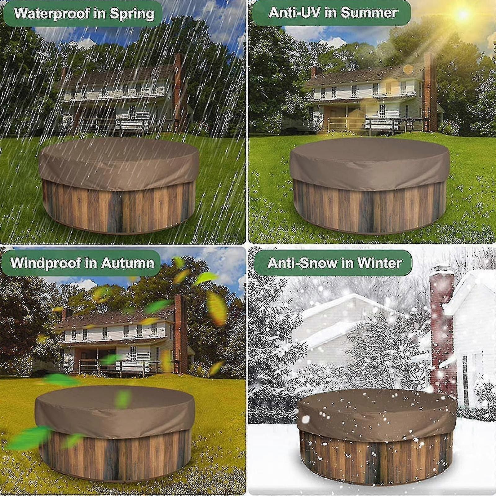 Bathtub Cover Waterproof Anti-UV Spa Hot Tub Protector Heavy Duty Outdoor Furniture Cover New