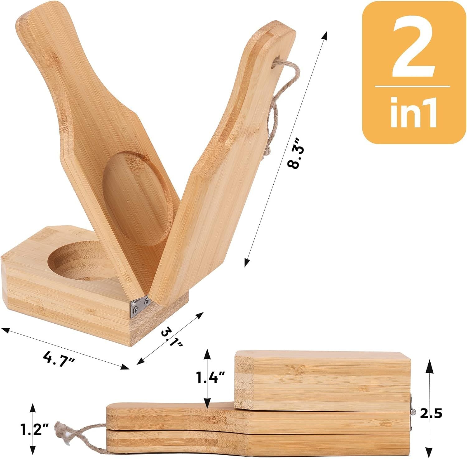 2 in 1 Stuffed Plantain Press Tostonera Cups Bamboo For Making Stuffed Tostones