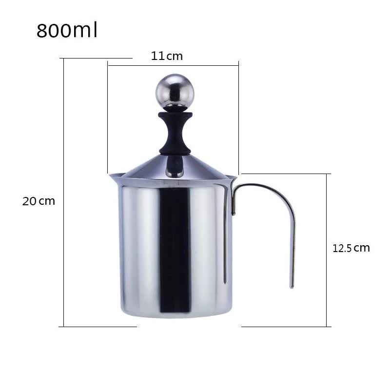 Manual Milk Coffee Frother Stainless Steel Double Mesh Milk Creamer Milk Foam Maker