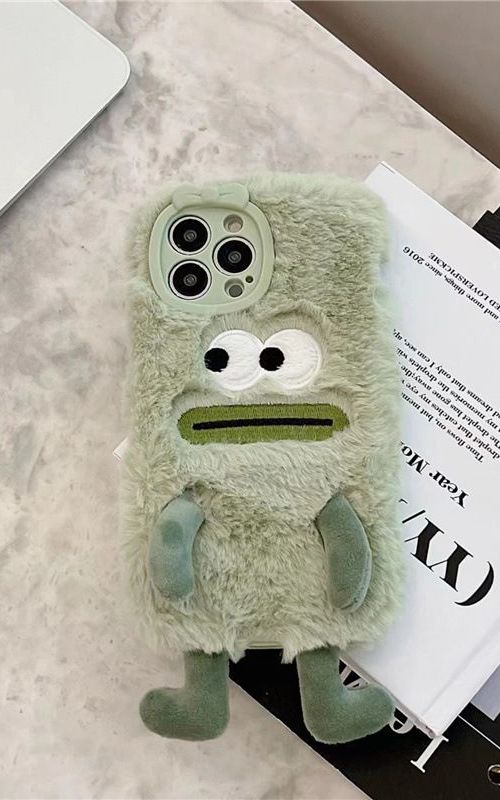 Plush Phone Case Fluffy Cartoon Protective Cover Shockproof Soft Case For iPhone