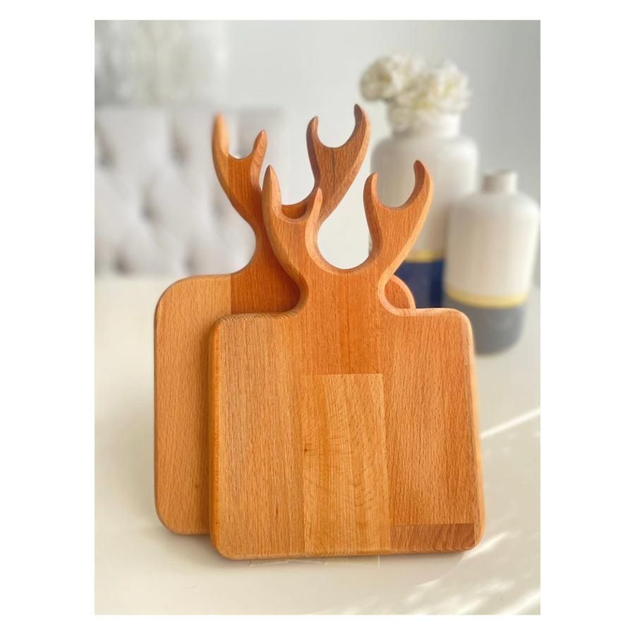 2 li Cutting Board Wooden Cutting Board Deer Presentation coaster Decor plate