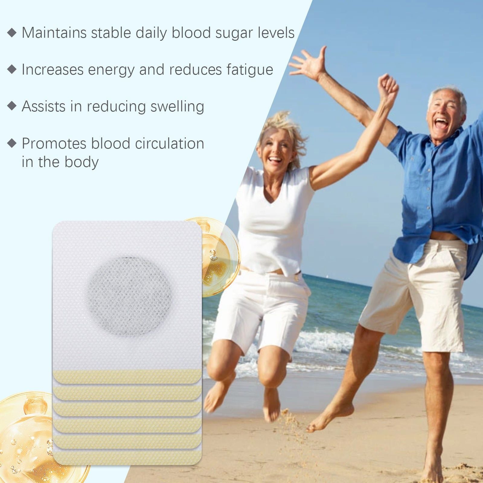 Body Care Patches, Skin-Friendly, Daily Nourishing, Boost Energy, Blood Sugar Support ,6 patches