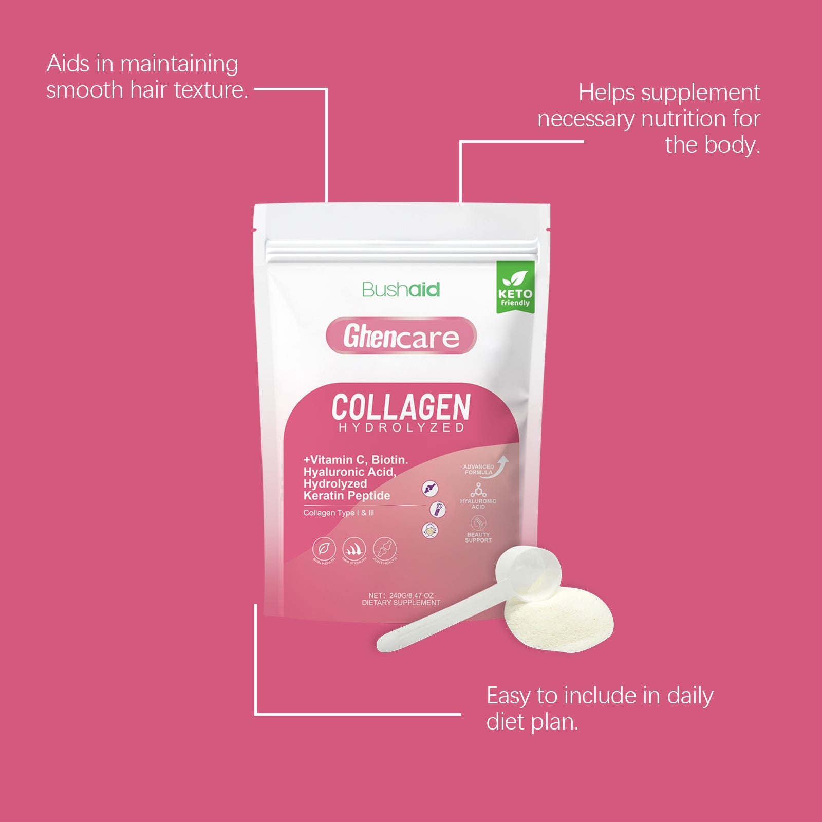 Boost Your Skin & Hair with Collagen Powder, Oregano & Black Cumin, Body Care ,240g
