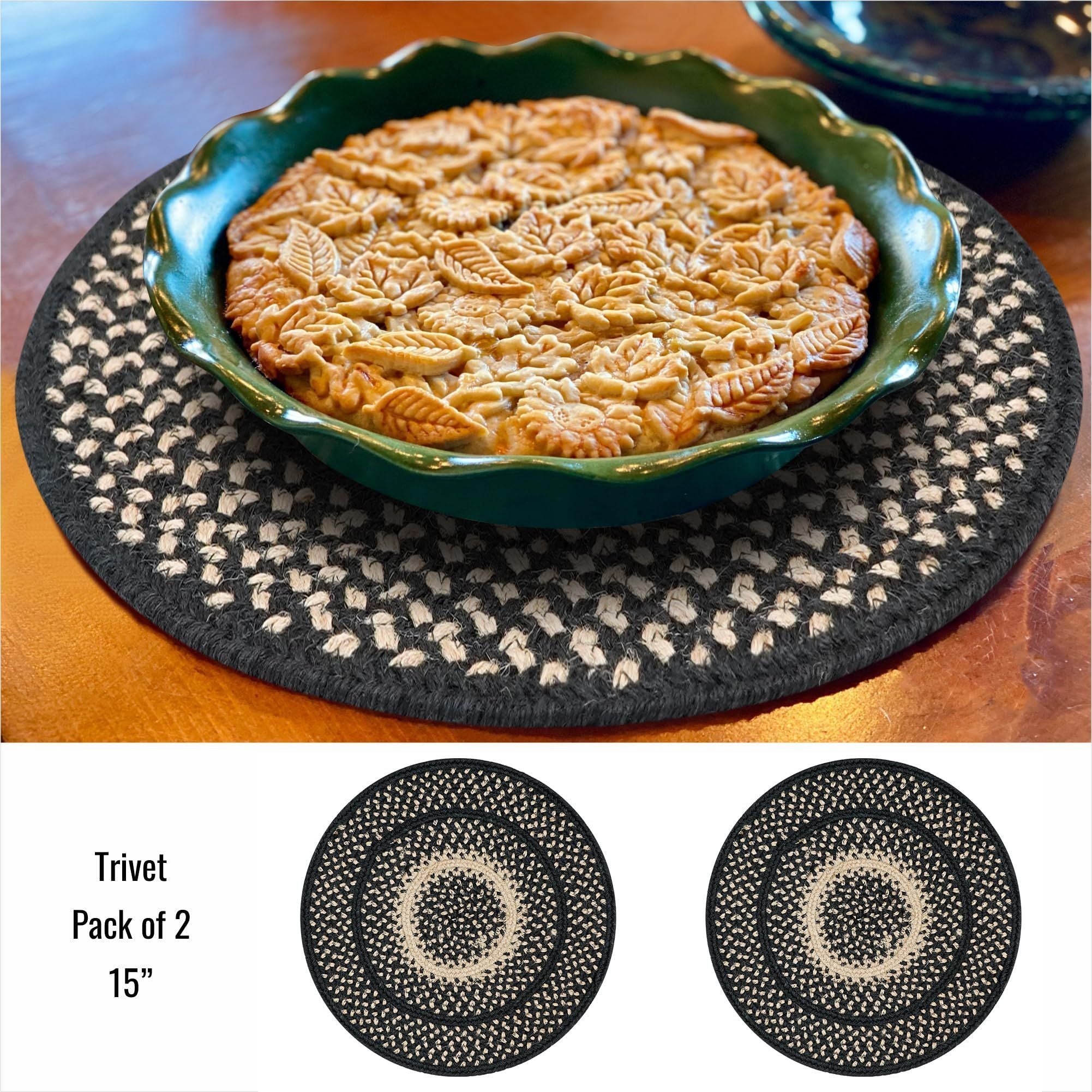 2pcs Jute Manchester Trivets for Hot Pot Holders
