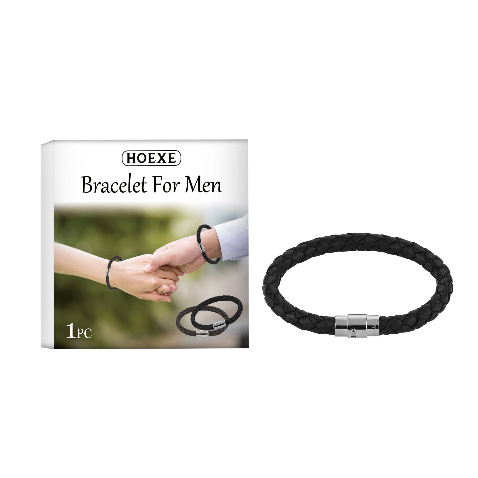 Couple Bracelet, Trendy PU Leather Woven Jewelry, Stylish Romantic Gift ,1pcs
