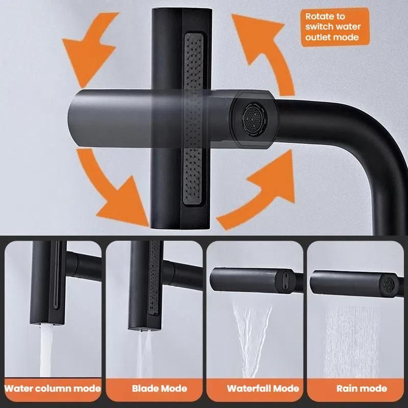 Waterfall Kitchen Faucet Non-pull-out Version Gunmetal Gray