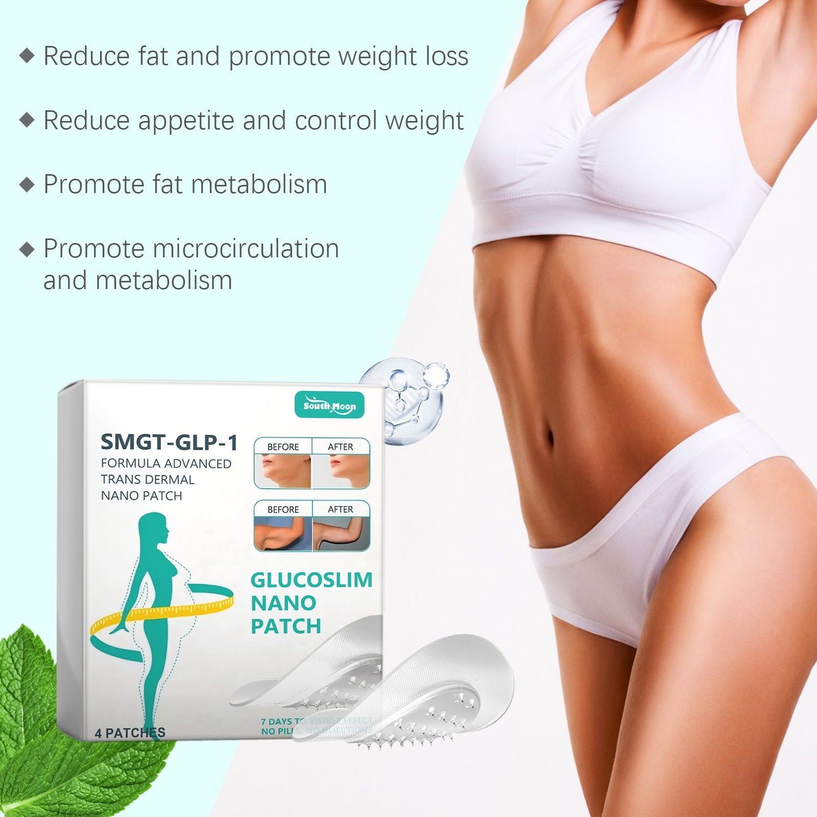 Body Care Patch for Fat Loss, Slimming, Microcirculation, Skin Nourishment ,4 patches