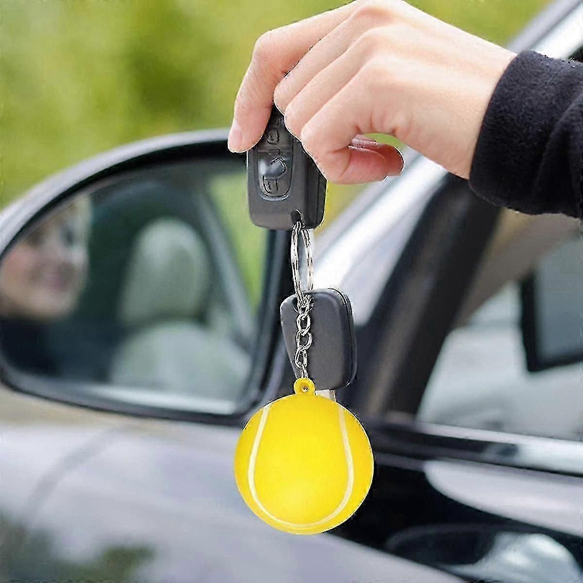 24 Pack Tennis Ball Keychains Mini Stress Relief Sports Ball Carnival Prize Rewards Gifts