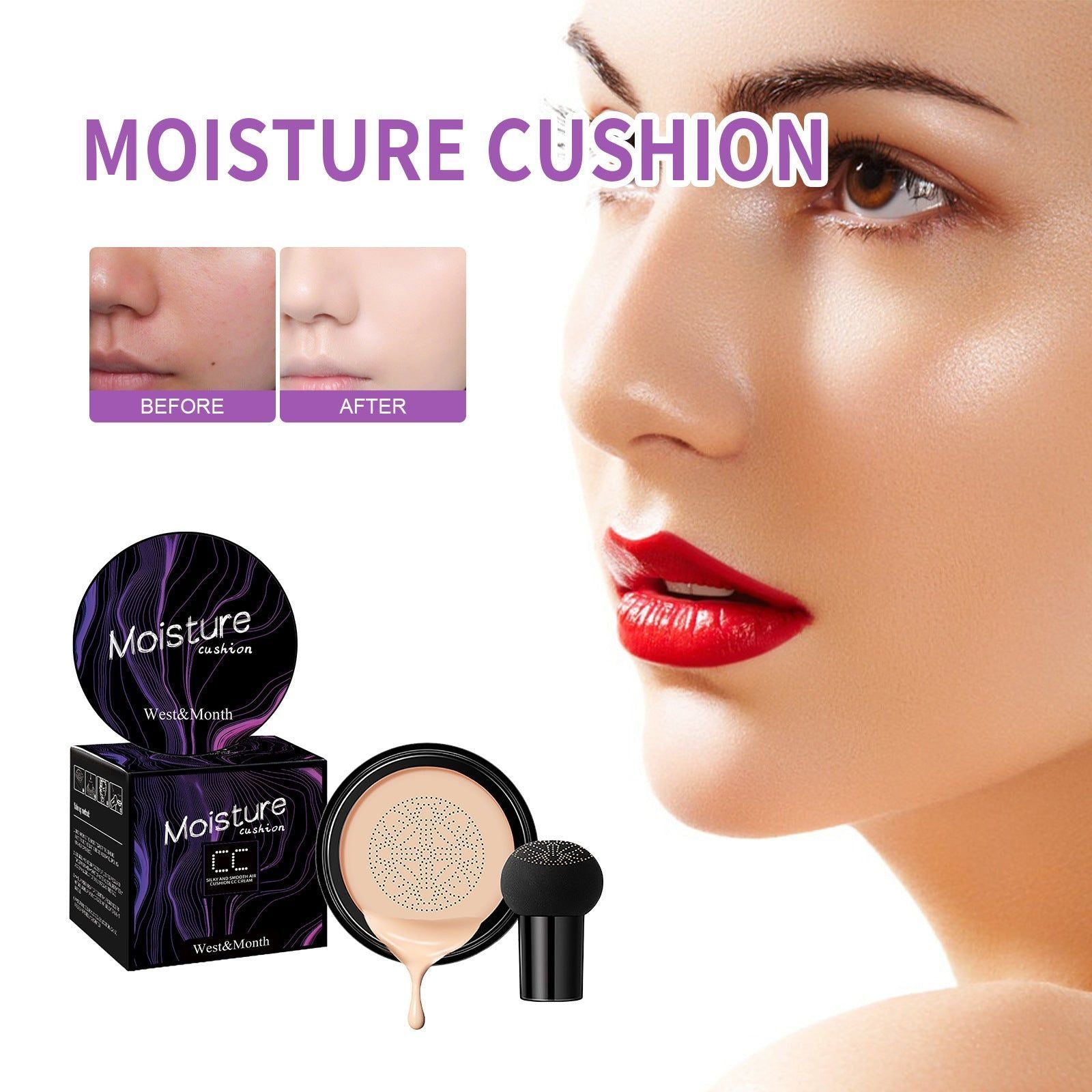 Air Cushion CC, Long Lasting, Oil Control, Natural Concealer, Flawless Makeup ,1set