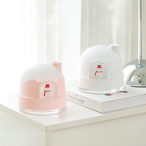 Portable Household Humidifier Igloo Snowman Night Light Christmas Gift Decor