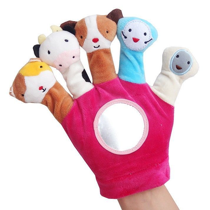 Educational Puppets Toy Glove Cartoon Animal Finger Baby Soft Dolls Toys