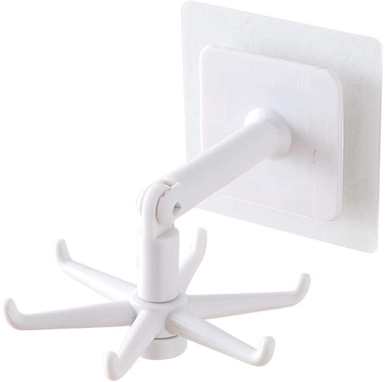 Self Adhesive Hook 360 Degree Rotation Kitchen Rack Punch Free Wall Mounted Storage Shelf
