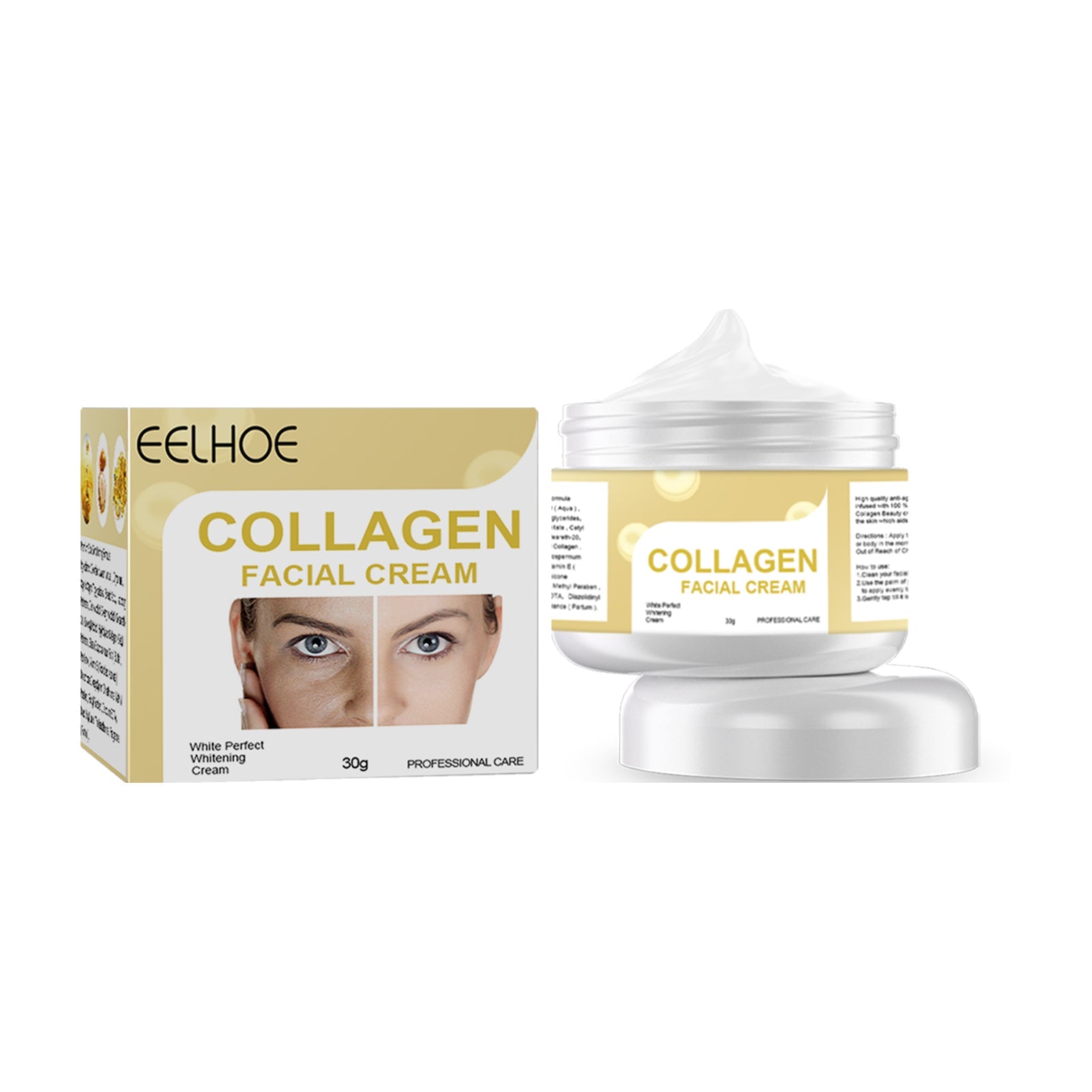 Collagen Brightening Cream, Soft Moisturizing, Hydrating Facial Skin Care ,30g