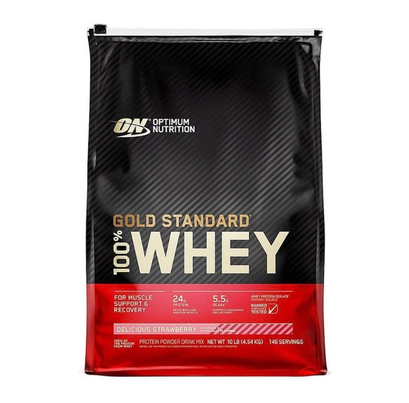 On 100% Gold Std Whey 10 Lb Delicious strawberry