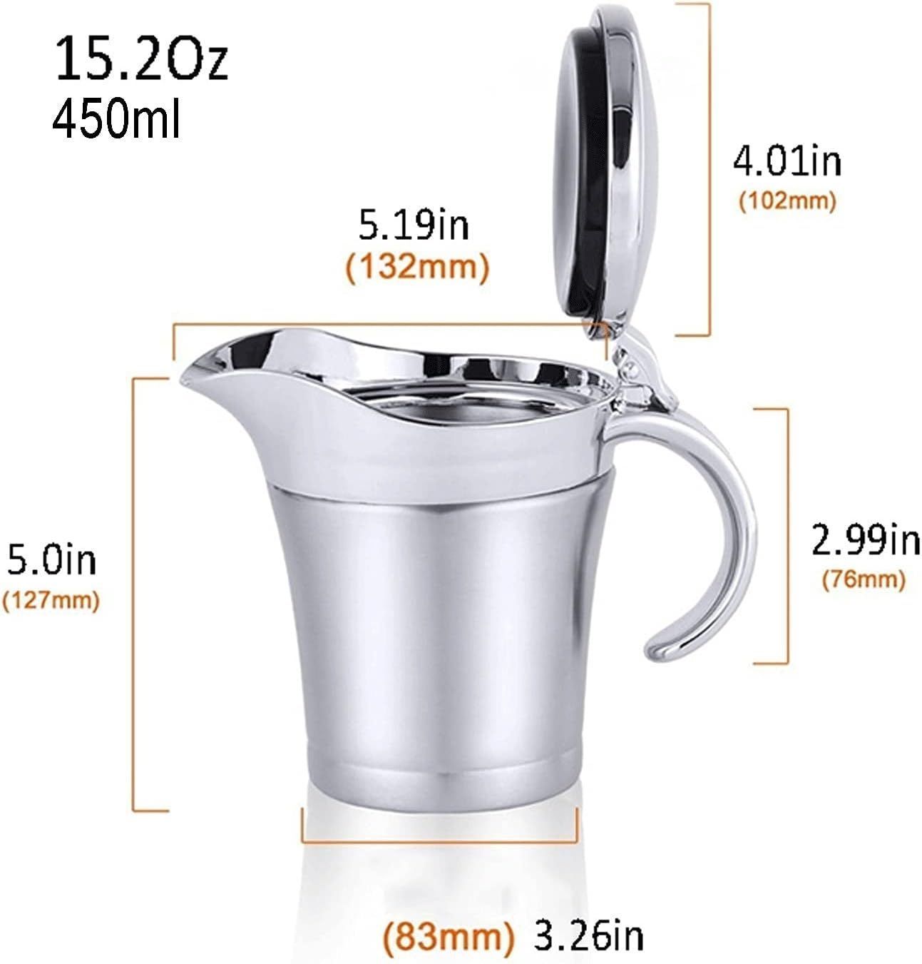 Gravy Boat Sauce Jug Stainless Steel Pot Serving Jug Thermal Double Wall Gravy Pot
