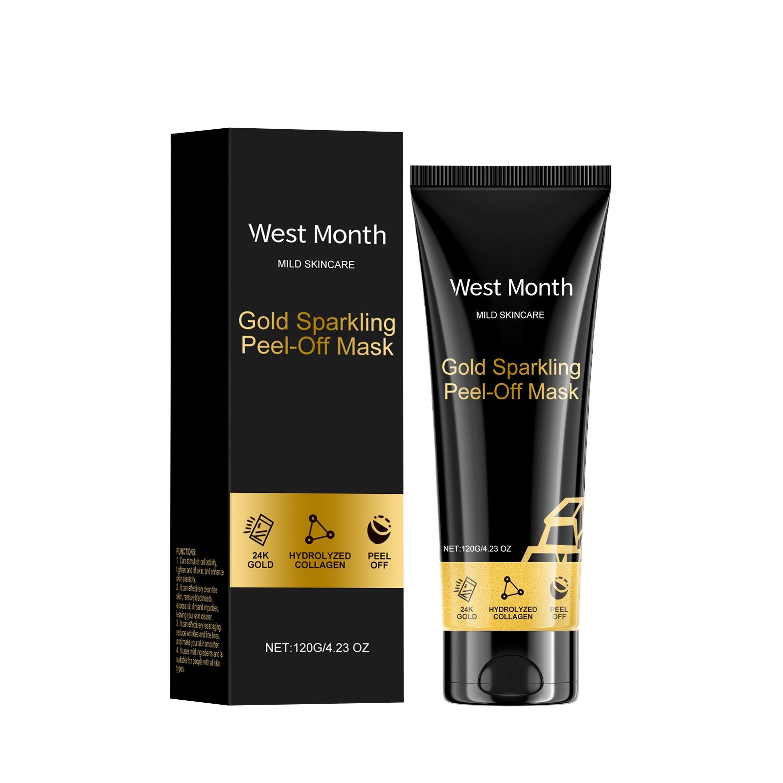 24k Gold Collagen Facial Mask, Anti-Aging, Brightening, Deep Cleansing, Hydrating ,120g