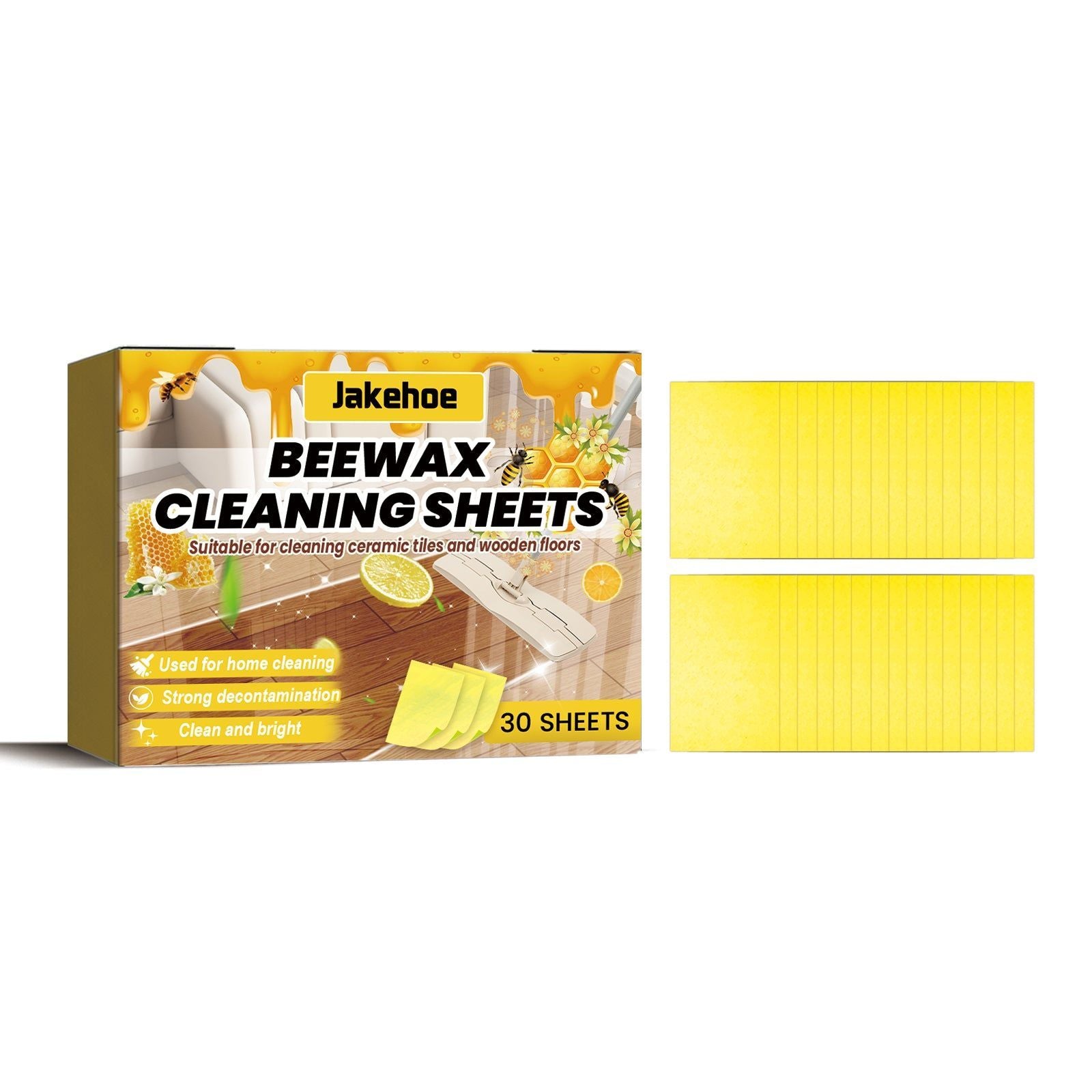 Beewax Cleaning Sheets, Scale Removal, Brightening, Eco-Friendly Floor Cleaner ,30pcs