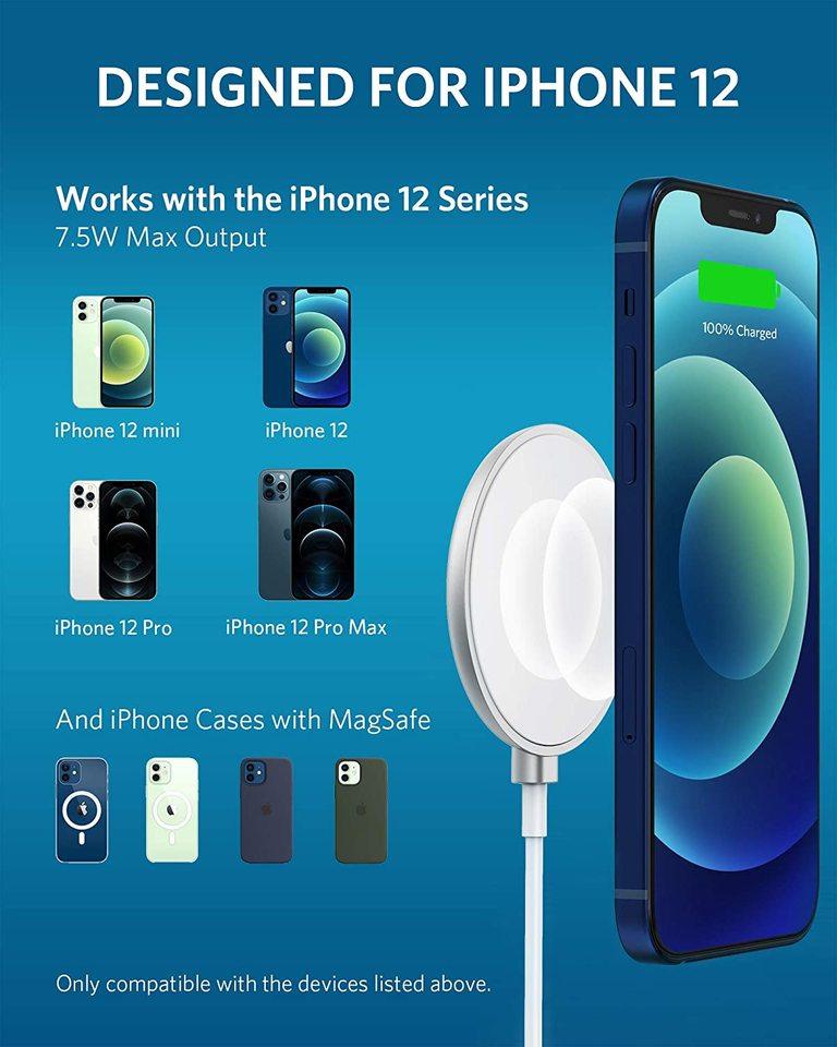 Anker PowerWave Select+ Magnetic Wireless Charging Pad, Silver