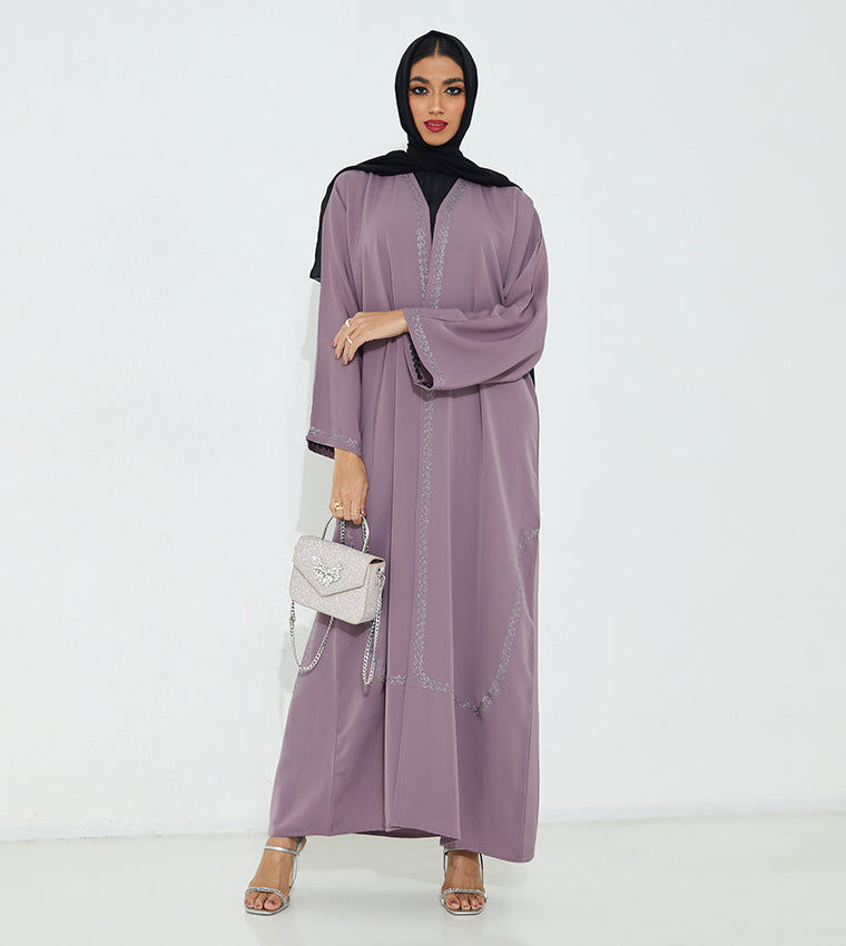 MOiSTREET  Mountbatten Pink Premium Quality Korean Nida Fabric Abaya