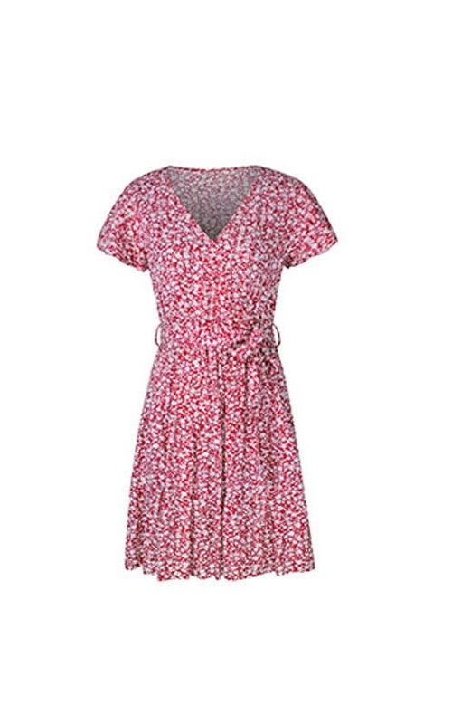 Floral V Neck Mini Dress Sexy Wrap Dress Women Flowy Short Sleeve Sundress