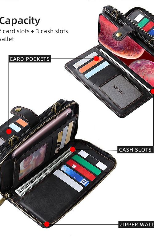 PU Leather Wallet Case Multifunction Magnetic Phone Case For iPhone 13 14