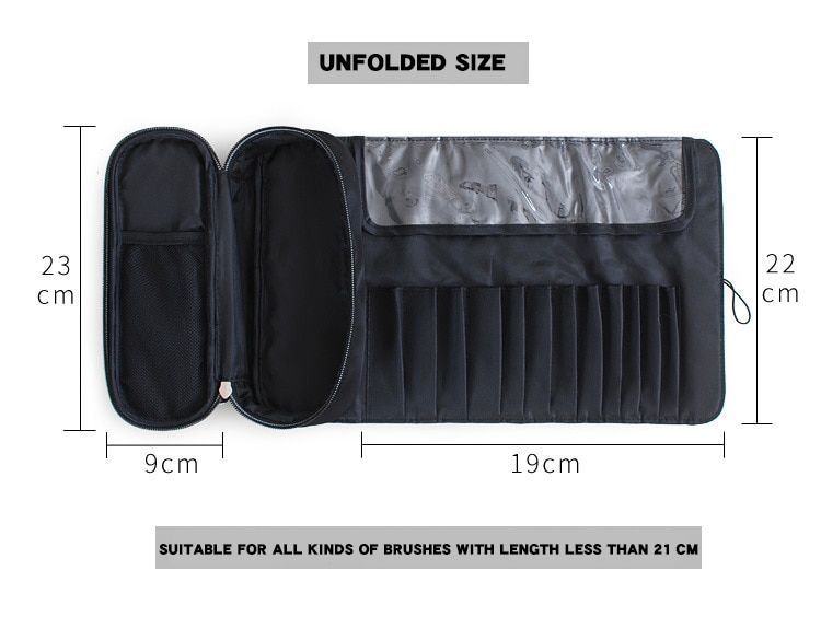 Makeup Brush Organizer Makeup Storage Bag Brush Holder Cosmetic Bag Roll Up Holder