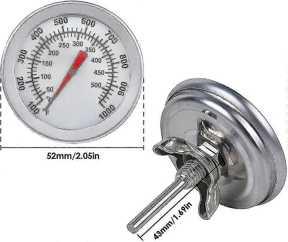 Analog BBQ Thermometer for Pizza Oven Grill and Wood Fired Ovens