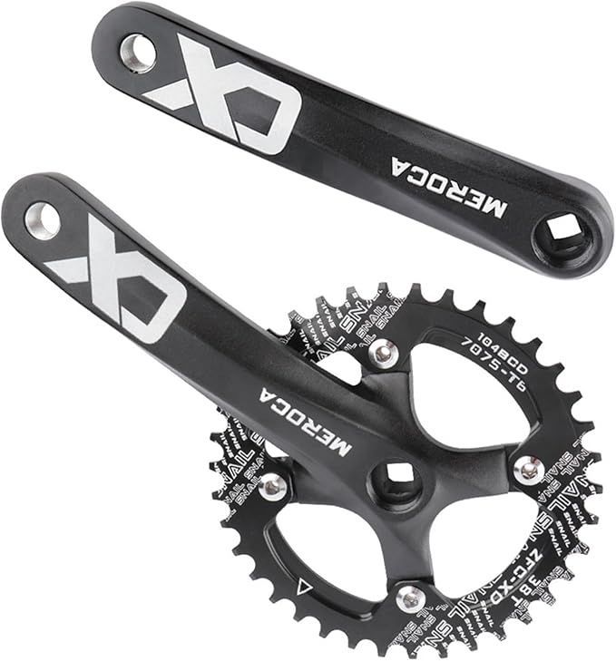 Square Taper Crankset MTB, Mountain Bike Single Speed Crankset Bicycle Crank Arm Set
