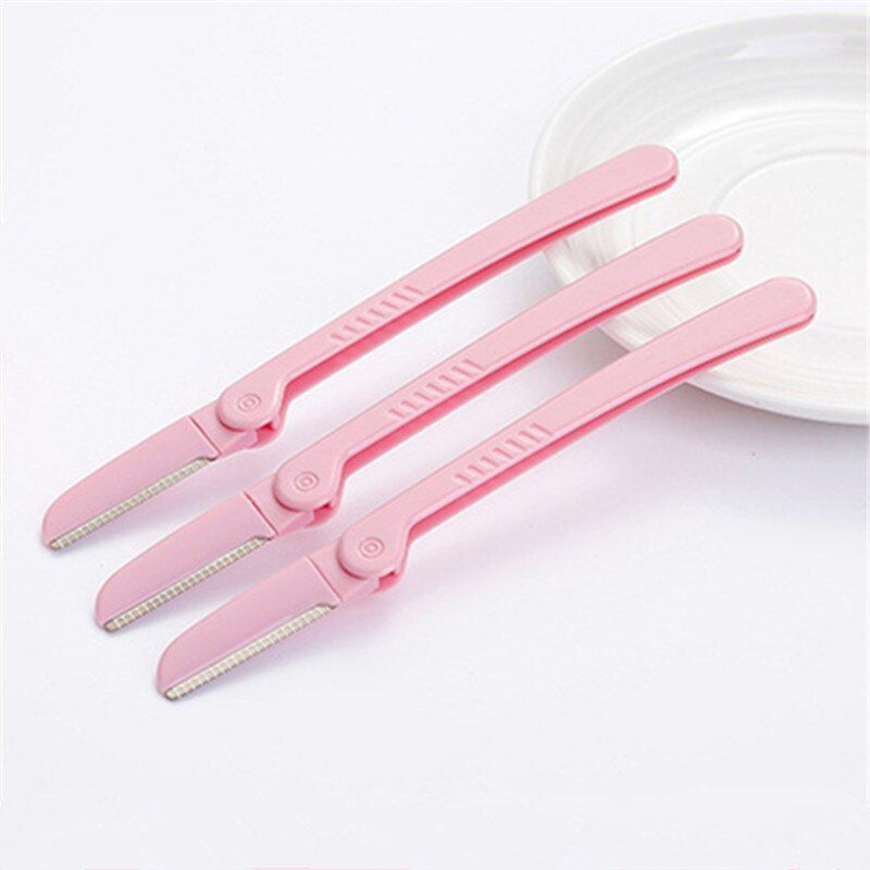 3pcs Eyebrow Trimmer Armpit Hair Razor Facial Shaver Stainless Steel Blades Makeup Tools