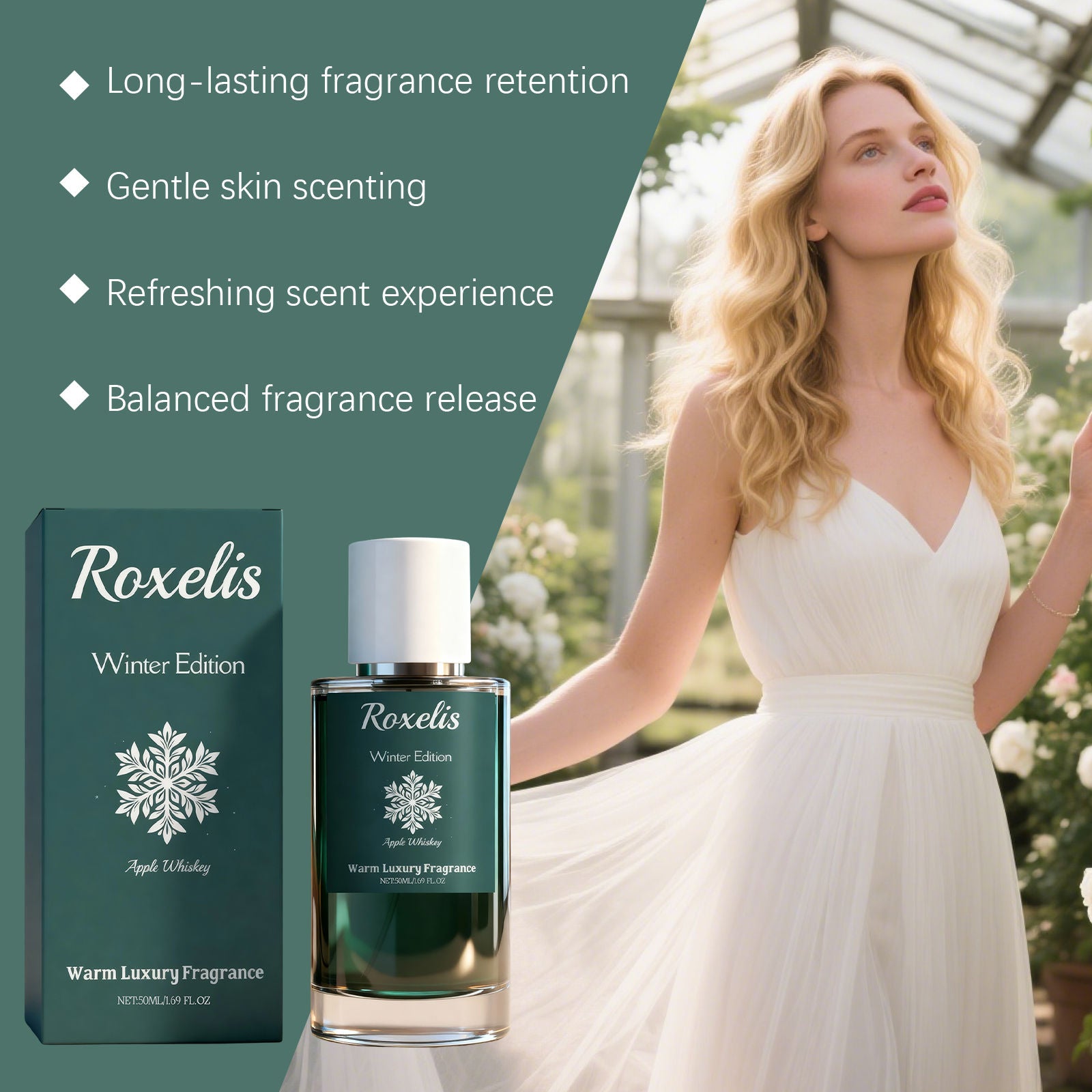Apple Whisky Fragrance Series, Winter Warm Luxury, Long-Lasting, Fresh & Delicate Scent ,50ml